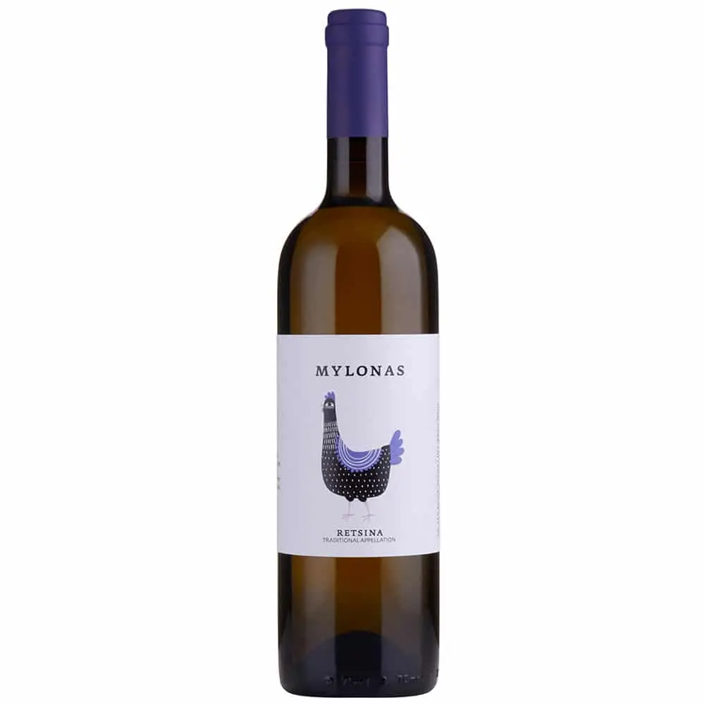 Mylonas-Retsina-Griekse-harswijn (2) Mylonas retsina 750ml - Afbeelding 1