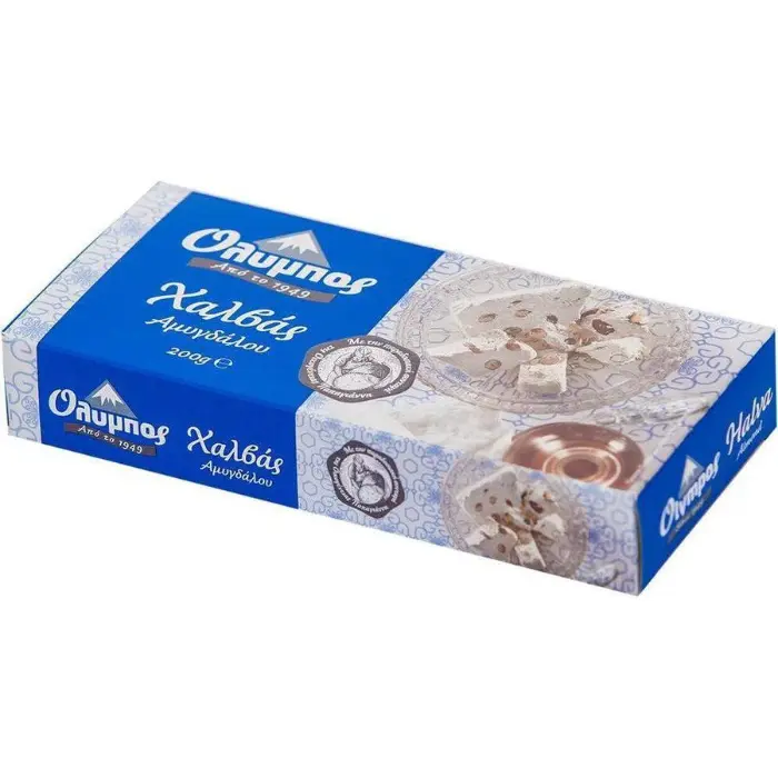 Olympos-Halva-Almond-250 gr Olympos Halvas met amandelen 250 gr - Afbeelding 1