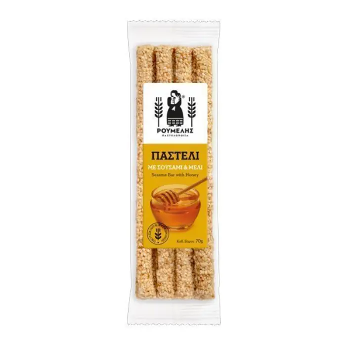 Roumelis pasteli met sesam en honing 70 gr Roumelis Pasteli met Sesam & Honing 70 gr - Afbeelding 1