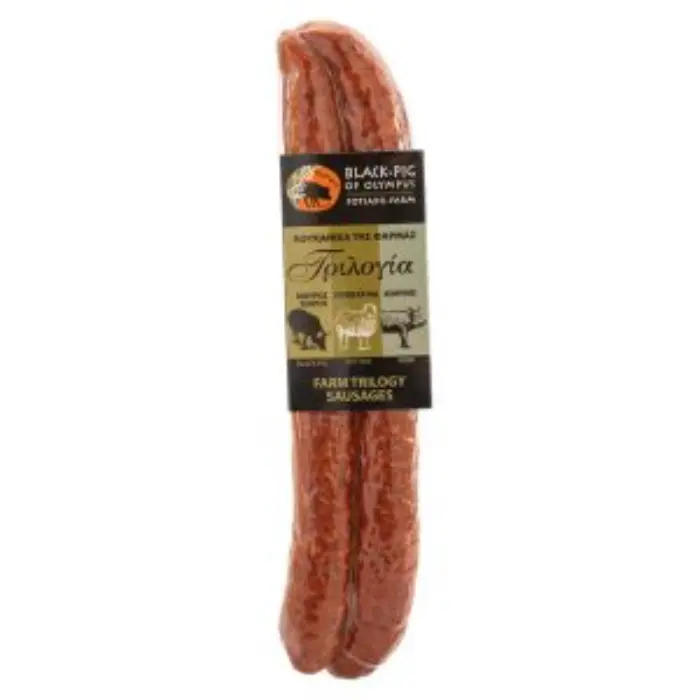 loukanika-mavroy-xoirou-trilogia-300x300 Black Pig Loukaniko Choriatiko 450 gr - Afbeelding 1