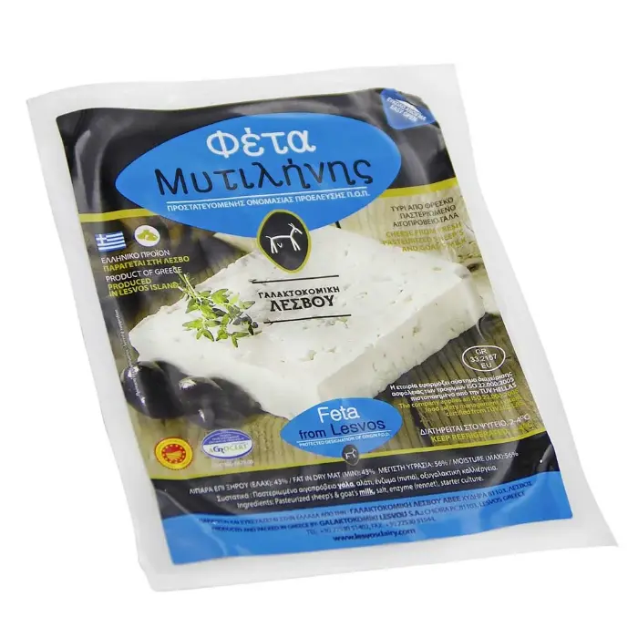 Feta-Mytlilinis-PDO-180g-Vacuum-Lesvos-Dairy (1) Feta Lesvos in wei 180 gr - Afbeelding 1
