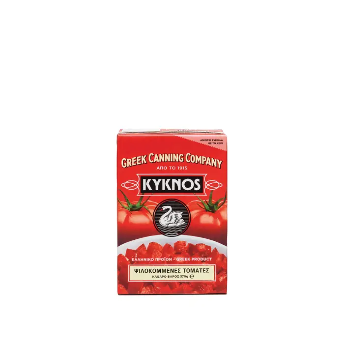 chopped-tomatoes-370 gr in sap Kyknos Pummaro Tomatenstukjes 500 gr - Afbeelding 1